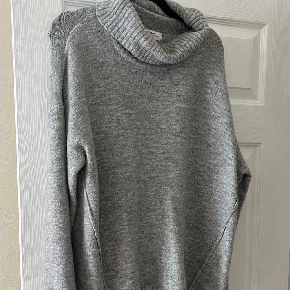 Impressions Light Gray Cowl Neck Sweater
